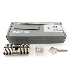 Dangerfield Brushed Aluminium Repinnable Lock +Pins and Tweezers