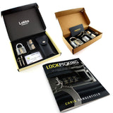 Lock Pick School in a box for Beginners: Lock pick set, spy card + Practice locks and Dummies guide