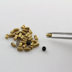 Tweezers holding spare key pin - Dangerfield repinnable cut-away practice lock